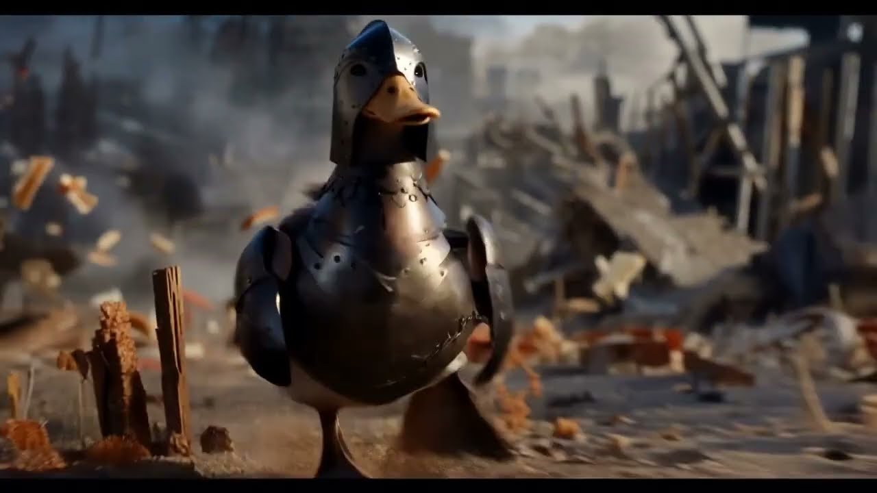 Just a duck Knight In a storm of bread. Elegant. 