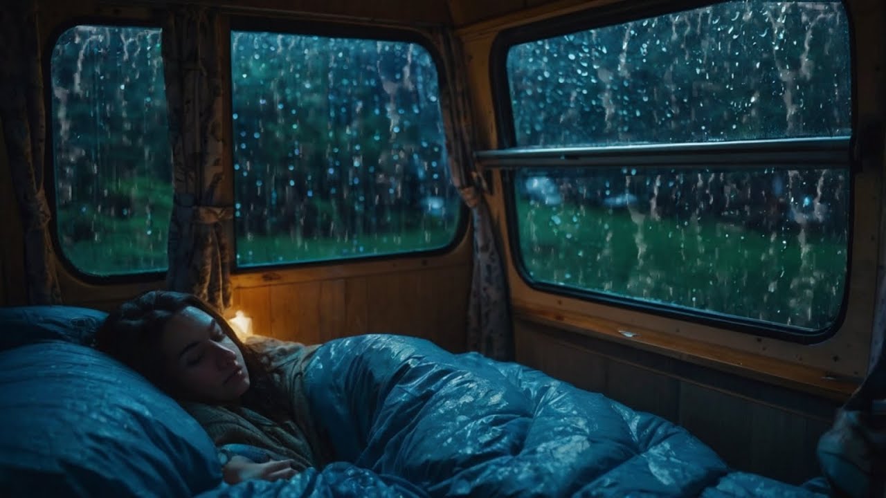 Heavy Rain and Thunder Sounds in Van 🚐 | Deep Sleep & Relaxation ASMR
