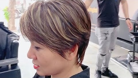 hướng dẫn cắt tóc tém mái xéo nhanh gọn, và nhuộm móc light để che tóc bạc,hùng đông tinh