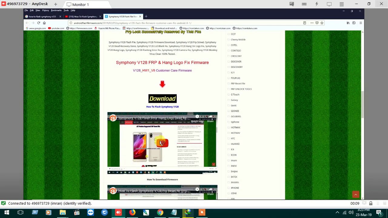 How To Flash Symphony V128 Slution All Error Fix Firmware And Tools
