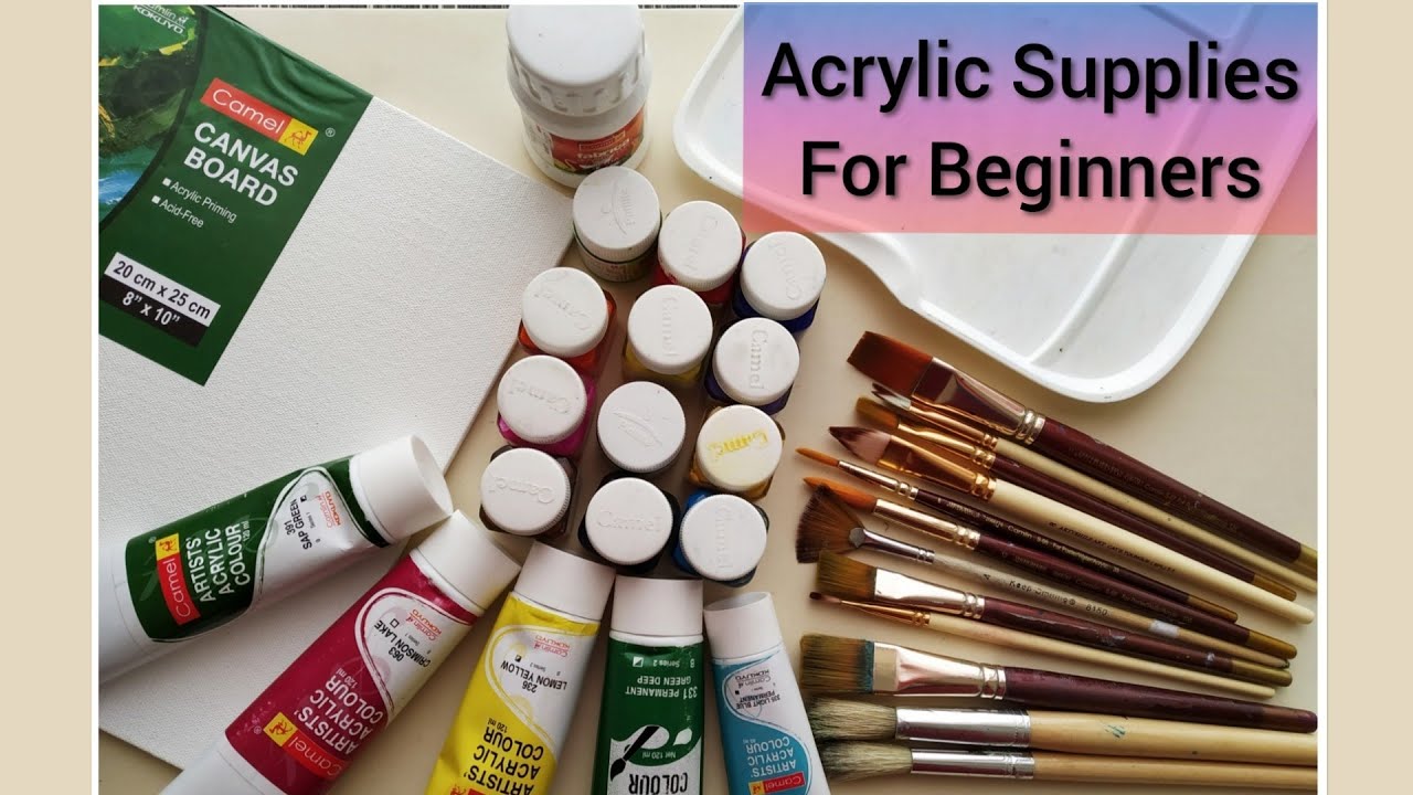 Acrylic Painting Supplies for beginners, Basic supplies for Acrylic paint