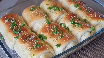 CHICKEN & CHEESE GARLIC BREAD ROLLS | SUPER SOFT BREAD ROLLS