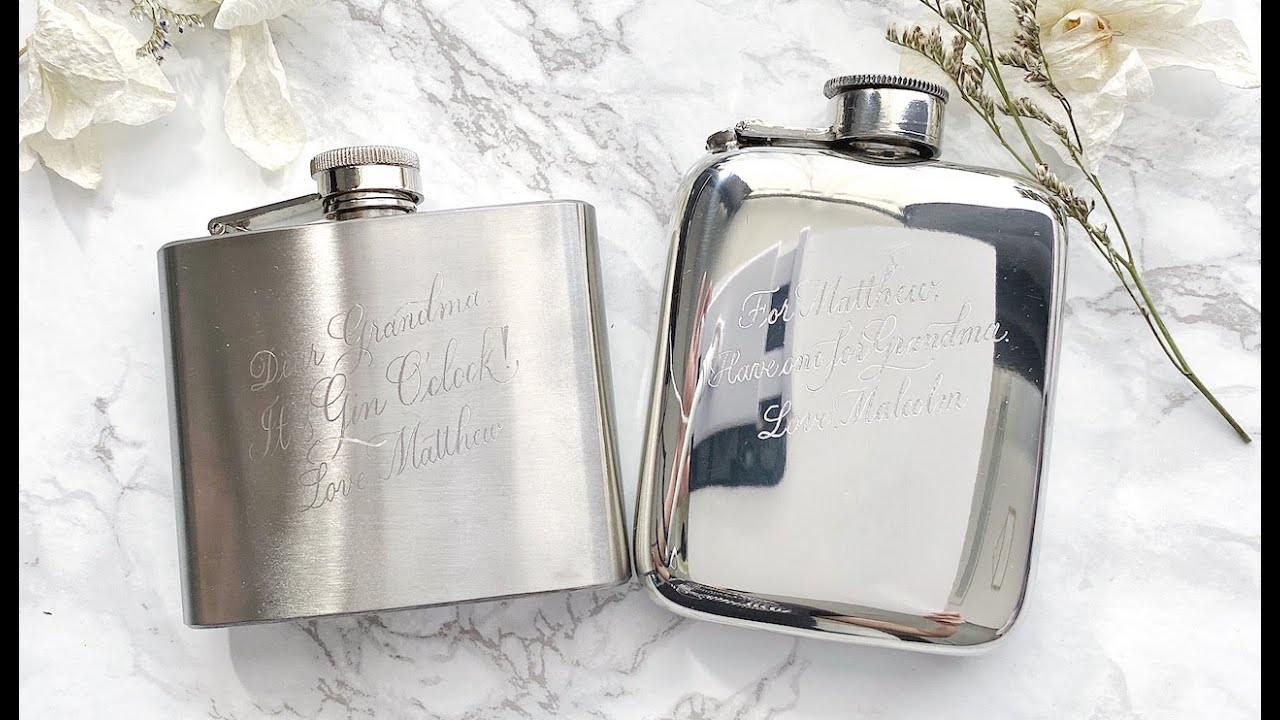 How to engrave metal flasks YouTube