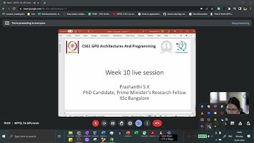 Week 10 live session | NPTEL | CS61 | GPU Architectures and Programming
