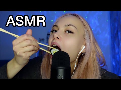 АСМР мукбанг I кушаем роллы I ASMR mukbang I eating sushi I чавканье I chewing I ролевая игра