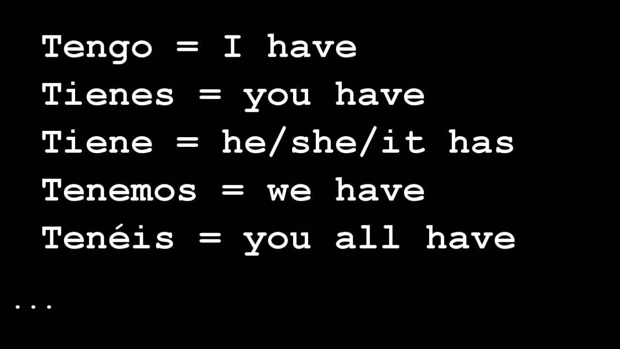Tener Conjugation Song with Lyrics YouTube