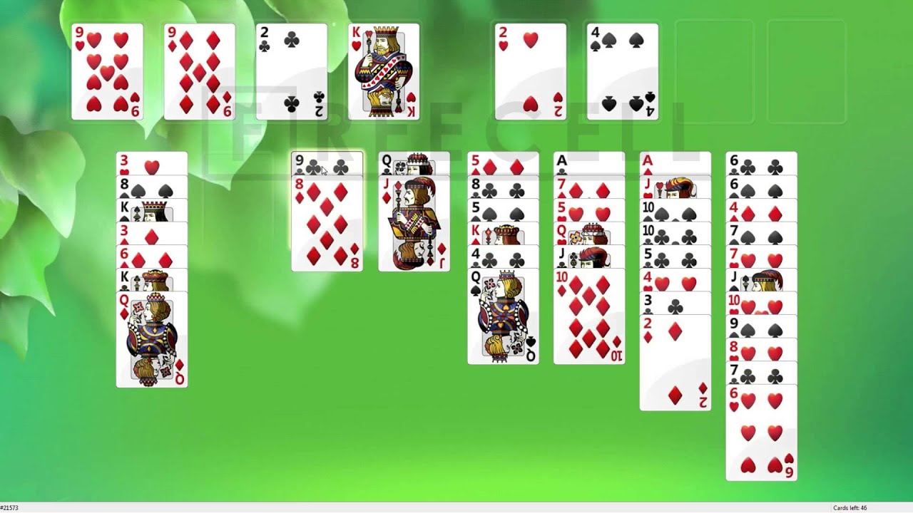 Solution to freecell game #21573 in HD - YouTube