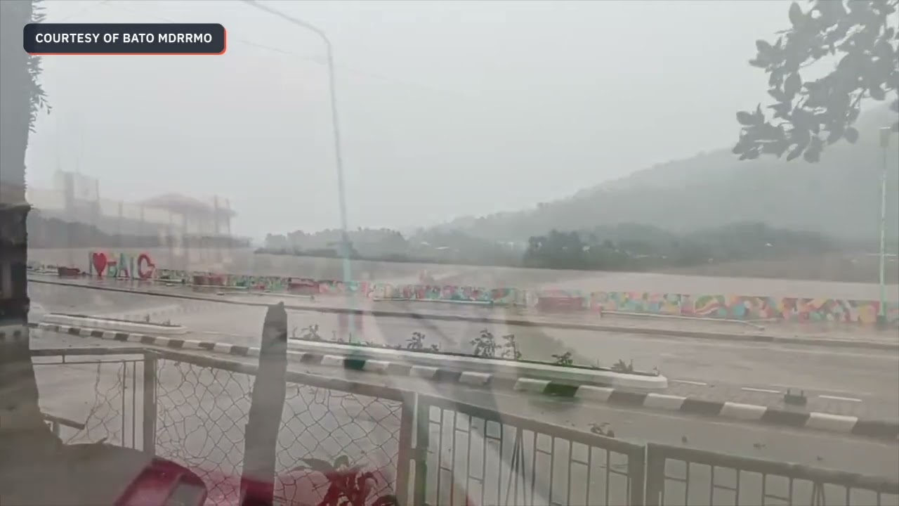 Howling winds and strong rain are seen in Bato, Catanduanes