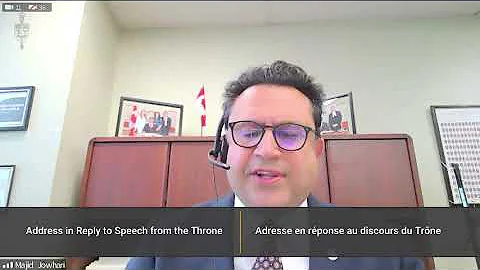 MAJID JOWHARI- Address in Response to the Speech from the Throne