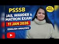 PSSSB JAIL WARDER &amp; MATRON EXAM 11 JAN 2026 (ENGLISH ANALYSIS )