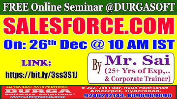 SALESFORCE.COM (FREE Seminar) Online Training @ DURGASOFT