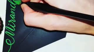 Calligraphy on Envelope Liner