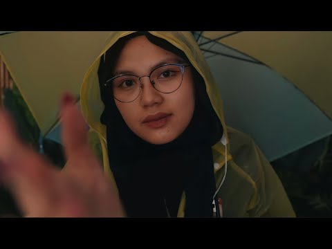 [ASMR] Doing Your Makeup Under an Umbrella ( Rain Sounds, Raincoat Sounds, Layered Sounds )