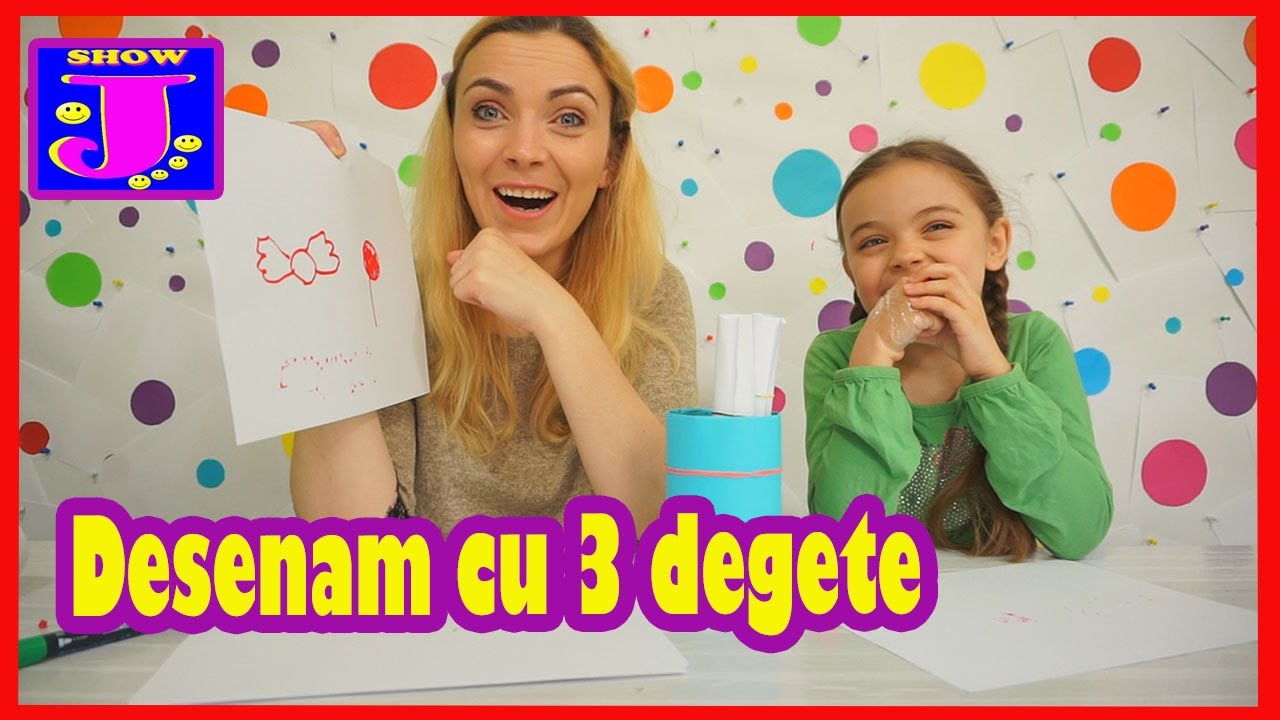 Provocare DESENAM CU 3 DEGETE♥Draw with 3 fingers CHALLENGE - YouTube