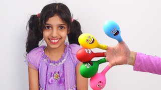 Daddy Finger Nursery Rhymes Learn Colors With Balloons سوسو تلعب بالبالونات المائية