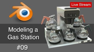 Modeling a Gas Station with Blender #09