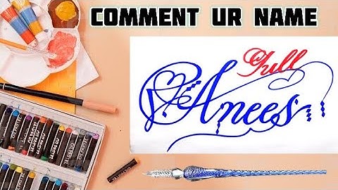 Anees Gull Name Signature Calligraphy Status | How to Draw, Cursive Calligraphy with Cut Marker