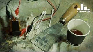 DIY electrolytic metal etching with 9V batteries