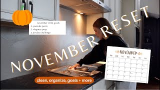 NOVEMBER MONTHLY RESET : clean, organize, plan, declutter, goals