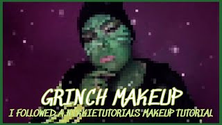 GRINCH MAKEUP | I FOLLOWED A NIKKIETUTORIALS MAKEUP TUTORIAL  | CHRISTMAS MAKEUP TUTORIAL