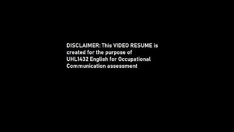 RAVINDRAN SUBRAMANIAM CC18405 (English Occupational Video Resume) UHL1432 C24