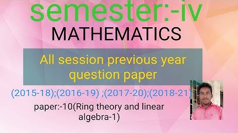 #BBMKU;#VBU(#privious year question paper-10)#Ring theory session:2015-18;2016-19;2017-20;2018-21