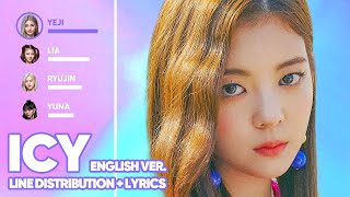 ITZY - ICY English Ver. (Line Distribution + Lyrics Color Coded) PATREON REQUESTED