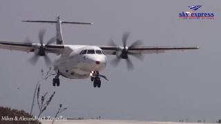 ✔🔴 The Airline of Crete in Kalymnos Island ✈ATR 42-320 ✈Sky Express ✈ Kalymnos Airport✈Greece