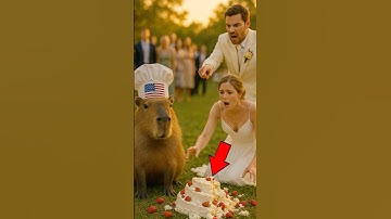 Capybara Noticed Danger in the Wedding Cake but Everyone Misunderstood 🎂💔 #capybara #shorts