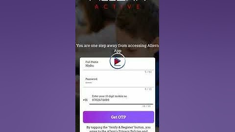 How to create your account and register yourself on Allern Active App?