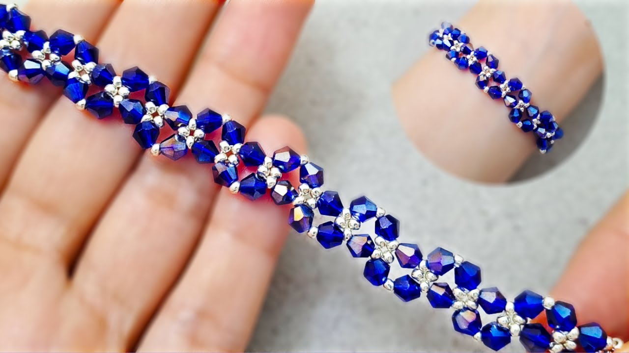 DIY Beaded Bracelet Tutorial: Seed Beads & Bicone Jewelry Making