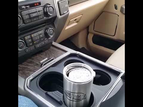 2017 F250 cup holders - YouTube
