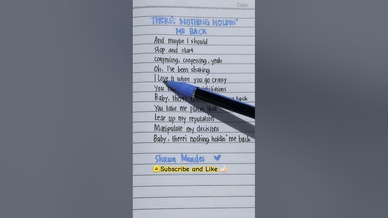 Shawn Mendes ~ There’s Nothing Holdin’ Me Back (Lyrics) #song #lyrics #