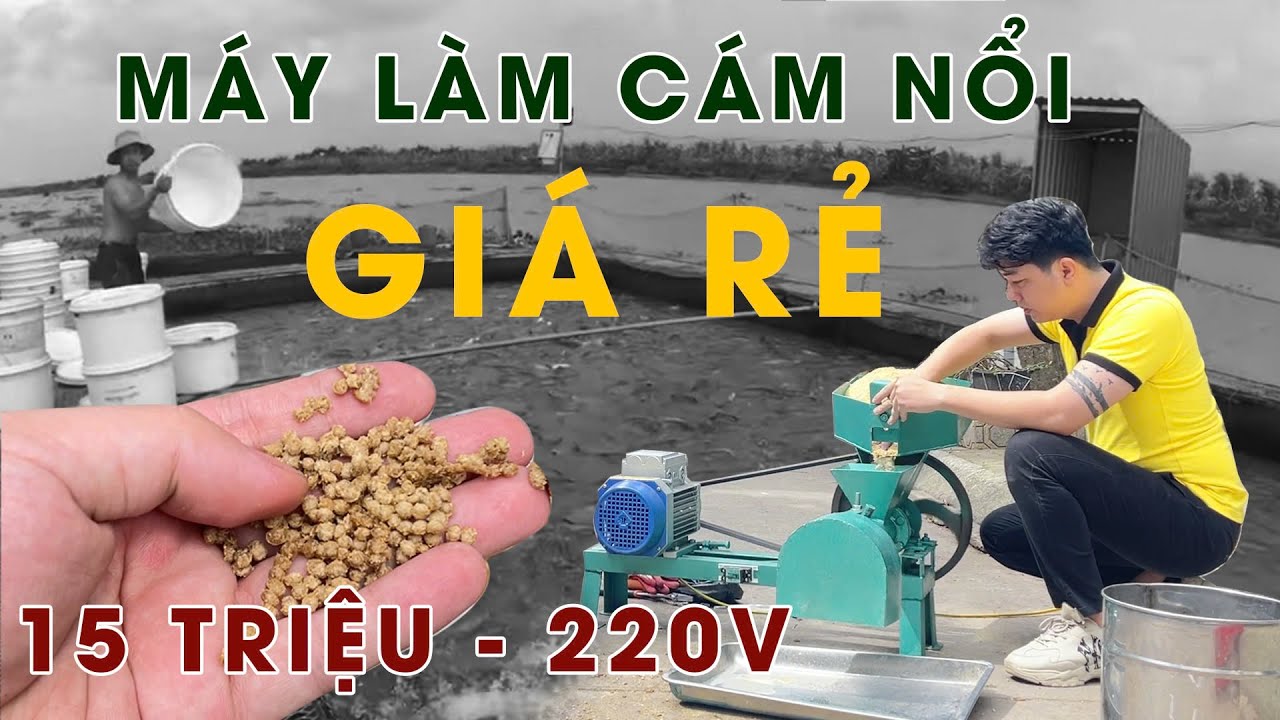 Máy ép cám nổi GIÁ SIÊU RẺ dưới 15 Triệu đồng làm CÁM VIÊN NỔI cho cá, tôm ăn đạt chuẩn dinh dưỡng