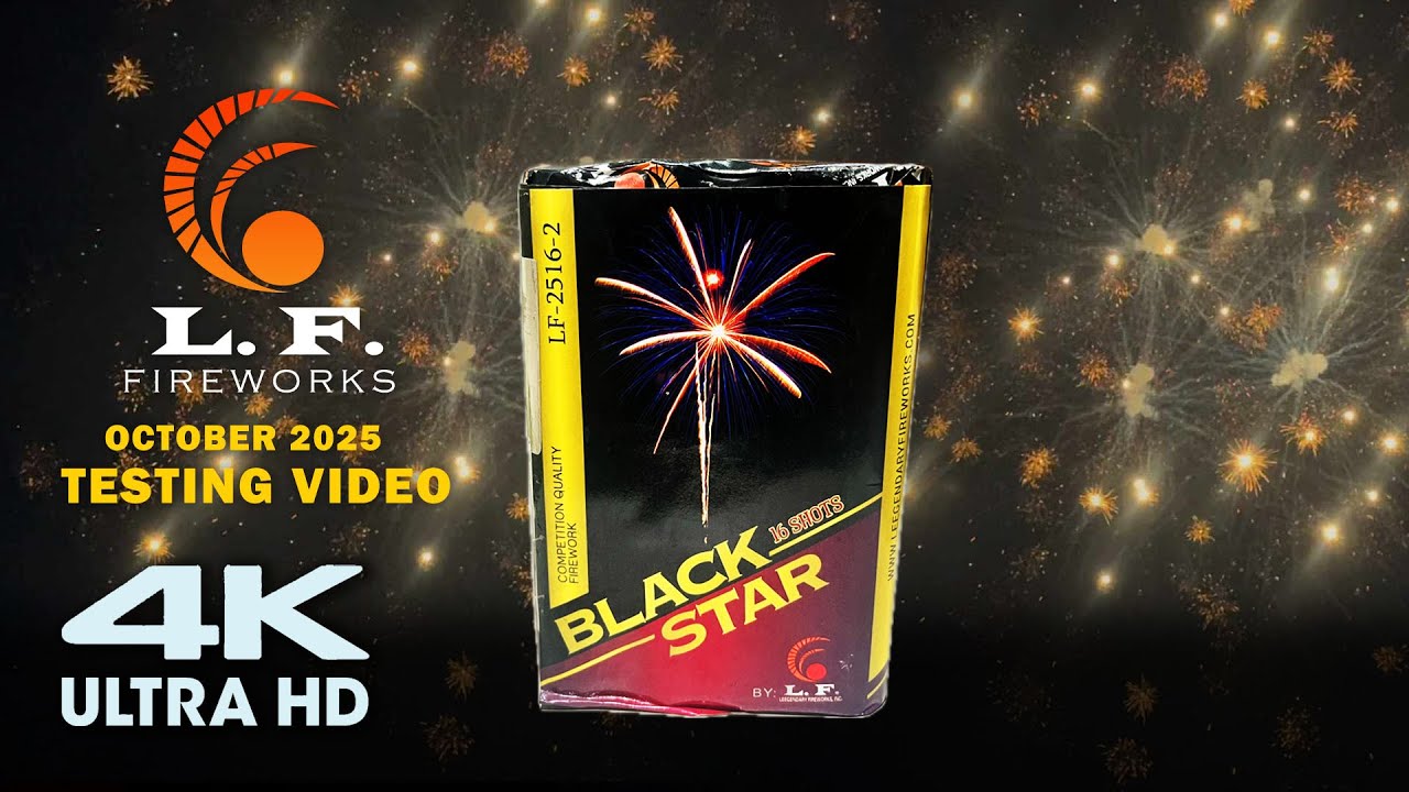 16 shots BLACK STAR by Leegendary Fireworks 