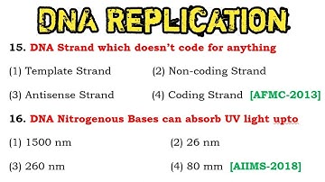 DNA Replication mcq || DNA Replication || genetics mcq