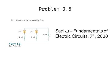 Problem 3.5 - Fundamental of Electric Circuits (Sadiku 2020) 7th Ed - Nodal Analysis