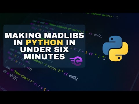 Making a Madlibs in Python in under 5 MINUTES--Eric Codes