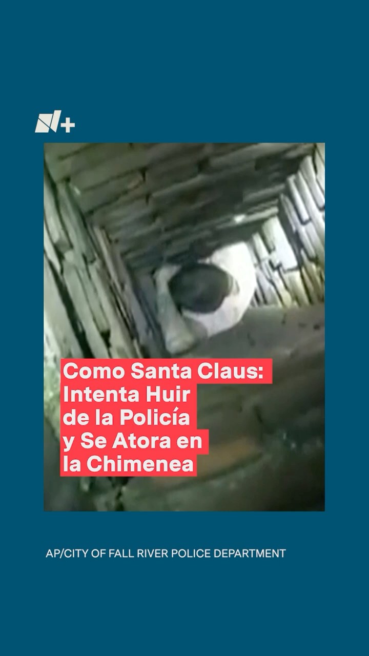 Como Santa Claus: Intenta huir de la policía y se atora en la chimenea - N+ #shorts