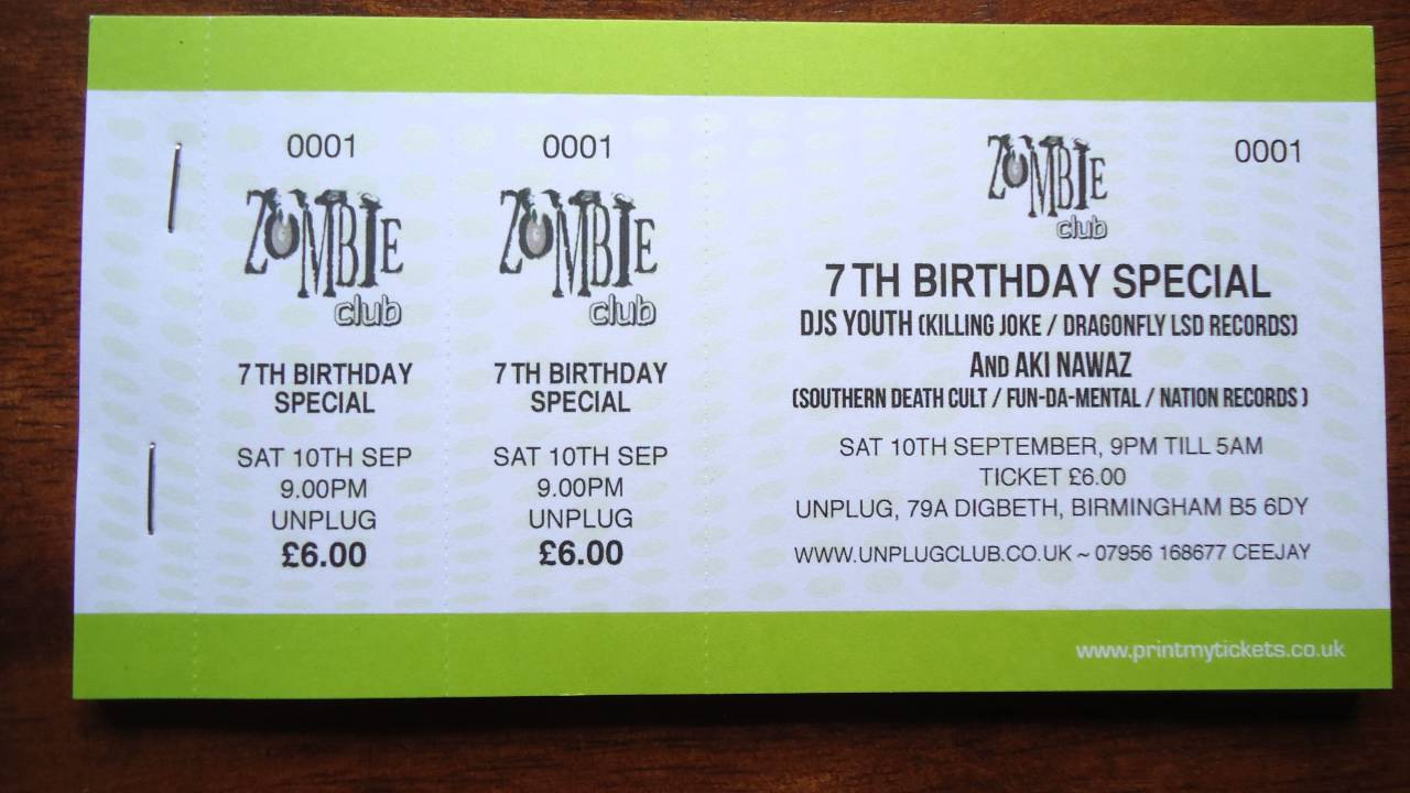 Zombie Club Birmingham Radio Promo From Aki Nawaz Talking About September 10 th 2016