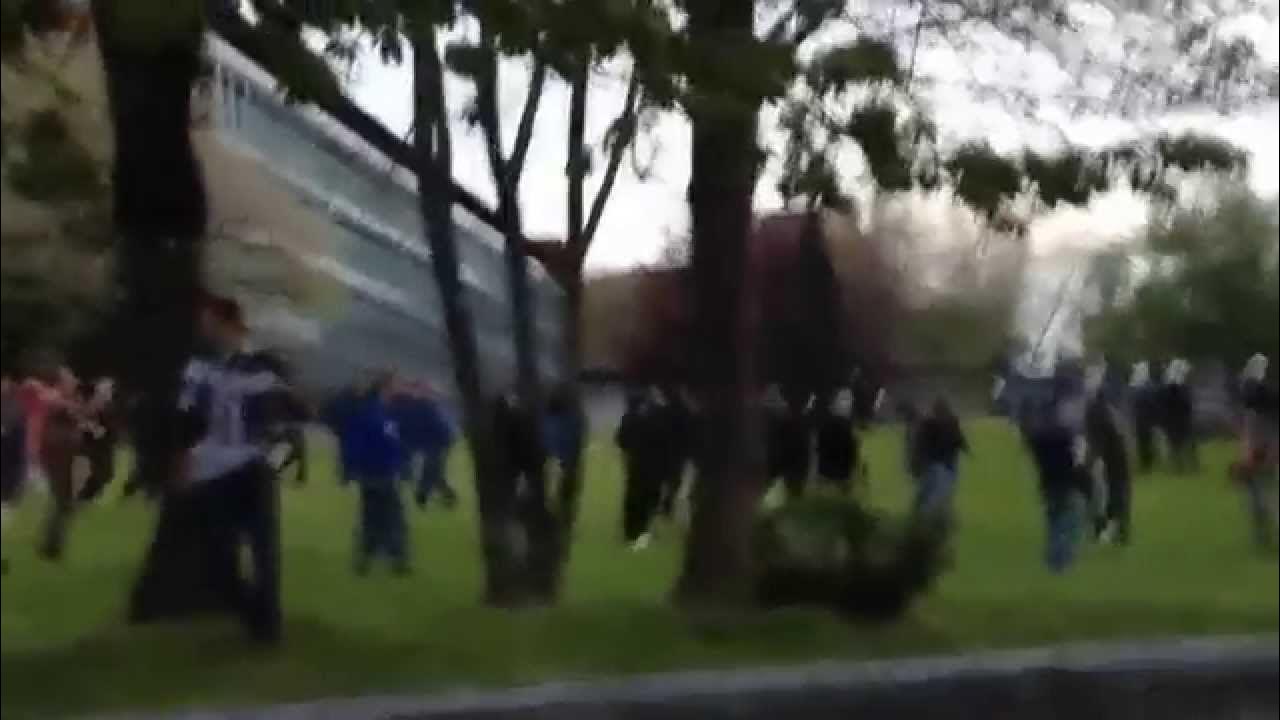 Sporting Charleroi hooligans vs Standard Liege YouTube