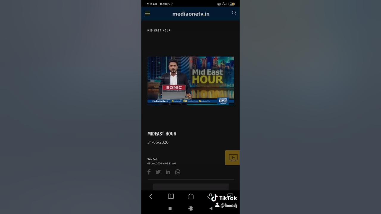 Media one news channel, news reader *Arun vs ippo tiktok tharam YouTube