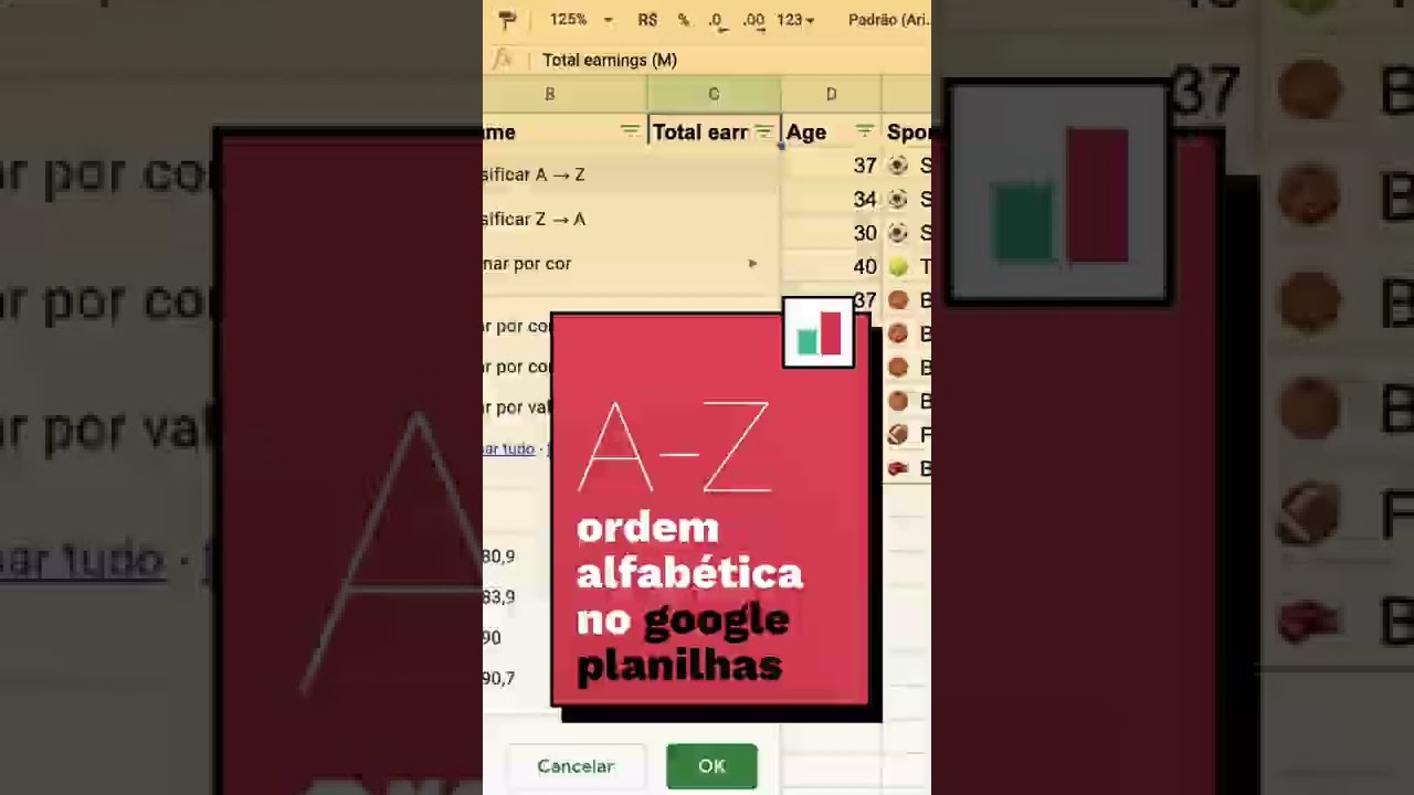 Como colocar uma lista em ordem alfabética no Planilhas Google - YouTube