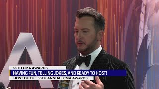 Luke Bryan describes his excitement as he hosts the 55th CMA Awards