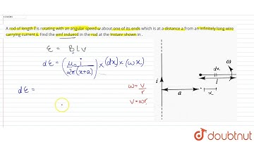 A rod of length `l` is rotating with an angular speed `omega` about one of its ends which is at ...