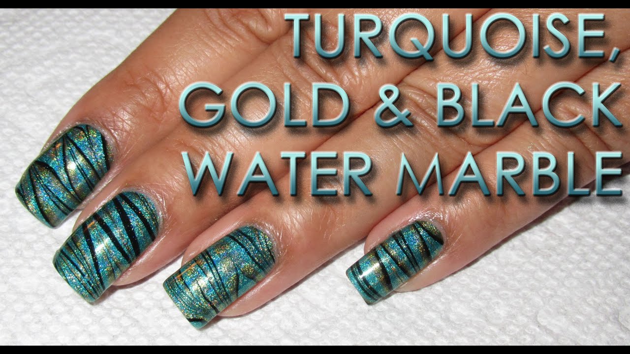 40 Great Nail Art Ideas: Aqua or turquoise / Polished Polyglot