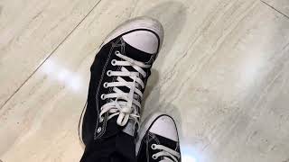 Black Converse Hi Shoeplay