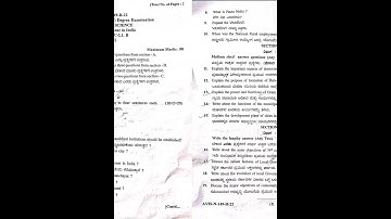 BA VI SEM (CBCS) Political science Question paper 2022. Local government in india. paper DSC-2.1. B