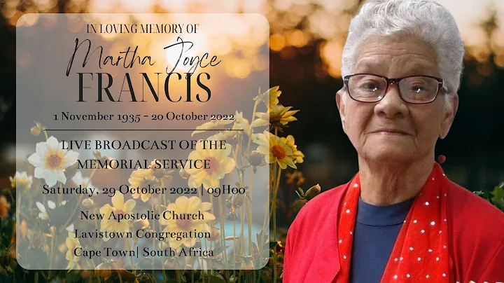 LIVE BROADCAST - MEMORIAL SERVICE OF MARTHA JOYCE ...