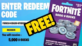 ... what's up guys, in todays video im going to show you how get free
5,000 v-bucks gift card redeem code glit...